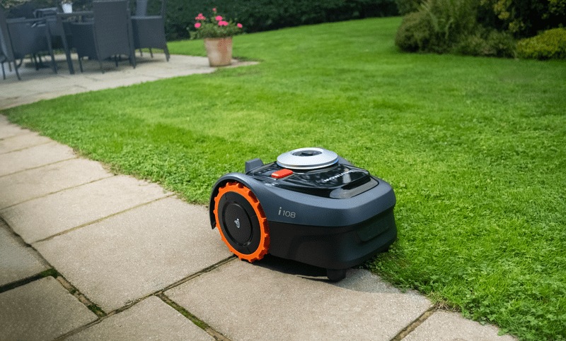 Segway Navimow i108E robotic lawn mower with AI mapping, app control, and waterproof design
